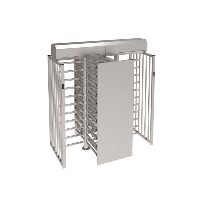 TiSO SESAME TWIN – Full Height Turnstile Gate SESAME-TWIN--–-Full-Height-Turnstile-Gate-Full-height turnstiles: Floor-to-ceiling barriers allowing single-person access, akin to revolving doors.