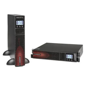 Salicru SPS ADV RT UPS in tower and rackmount formats with digital LCD for critical power backup.