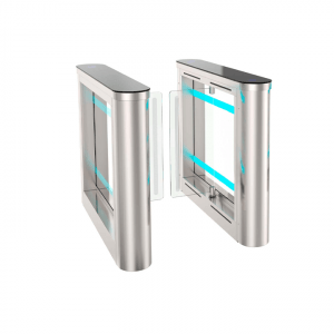 Image of TiSO SWEEPER – Speed Gates with transparent glass panels, ideal for modern and demanding building entrances.