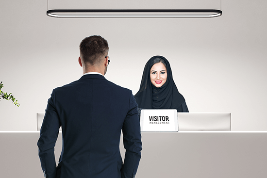 Image of Visitor management system screen with visitor