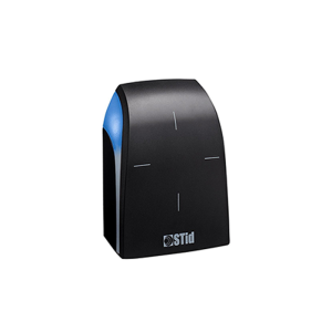 Image of black STid ARC-A/BT Bluetooth Standard reader with a blue light and a keypad.