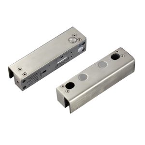 Electric bolt lock for fully frameless glass doors, stainless steel body, fail-safe locking system – ScreenCheck, UAE