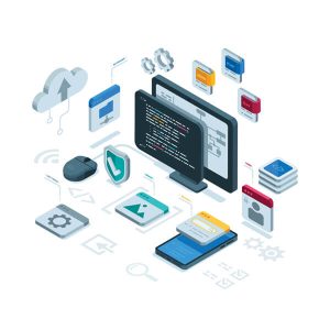 Axxon PSIM software interface showing centralized monitoring with cloud, video, and system integration icons.
