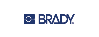 Brady logo in blue with circular emblem, representing labeling and safety identification solutions.