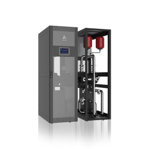 ByteCool Direct-to-Chip liquid cooling system with dual red tanks and vertical frame for server heat management – ScreenCheck