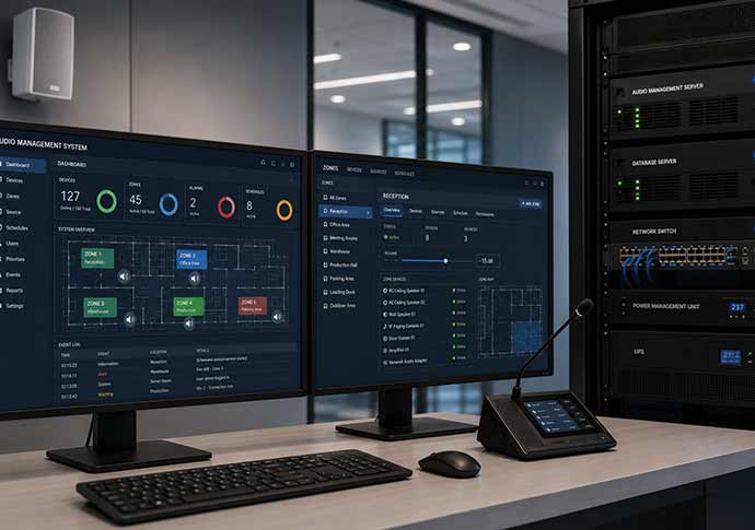 Audio management software and servers in UAE for public address system control