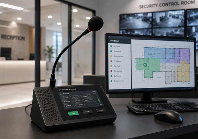 IP paging microphones in UAE for public address systems and live announcements