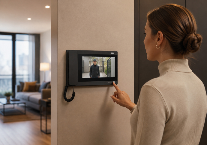 Indoor monitors and video door phones in UAE for IP intercom visitor communication